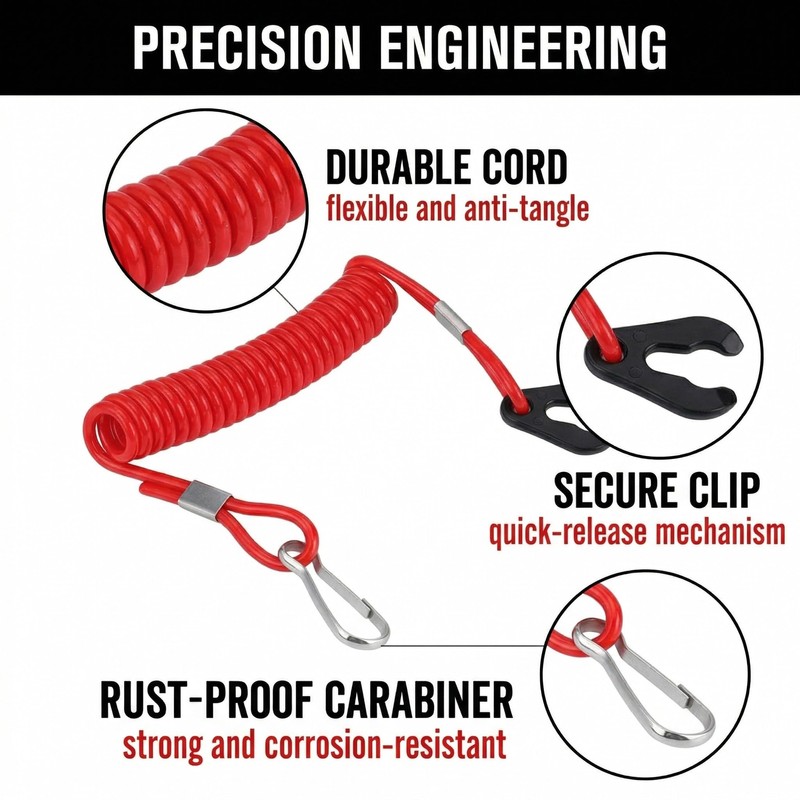 Motor Stop Switch Rope Lanyard, Pack of 3 Kill Switch