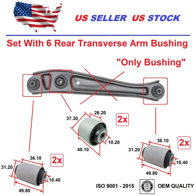 2MPLASTIC Rear Control Arm Lower Bushing Set For Honda Civic