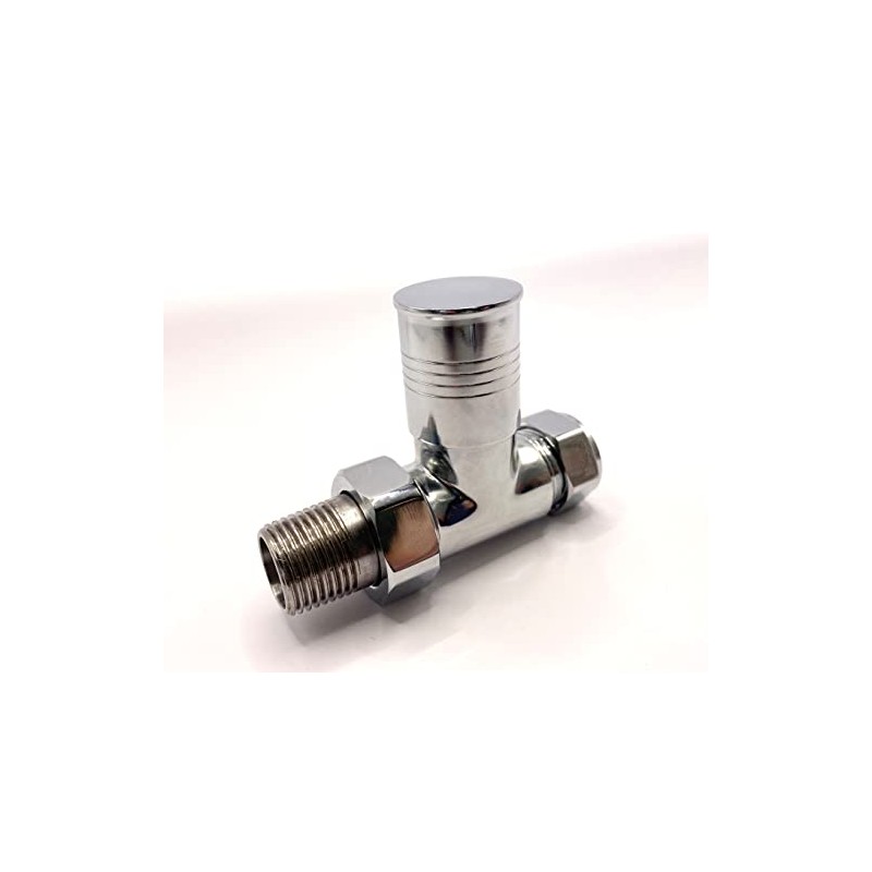 Greenedhouse ZZ-3023 Oslo Straight Chrome TRV and Lock Shield Valve