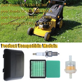 Haishine Air Filter with Lid for Honda GCV160-OHC GCV135 GCV160 GCV190 HRB216 HRB217 HRR216 HRS216 HRT216 HRT216 HRX217 Lawnmower 7211-ZL8-023 with Air Filter Spark Plug Fuel filter