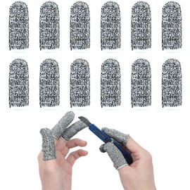 New Reusable Finger Sleeve Protectors Anti-Slip Cut Resistant Finger Cots, 12 Pack 5 Level Thumb Fingertips Protection Cots Protectors Guards Glove Life Extender Finger Covers for Kitchen Work Cuts