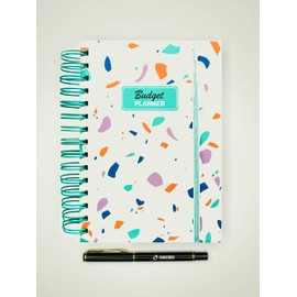 Spiral Bound Budget Planner - Household Book & Financial Planner for Income, Expenses & Savings Goals | Includes Pen - Save My Money (Green/White)