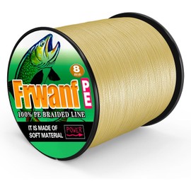 Frwanf 8 Braid PE Line for Fishing, Freshwater Fishing, Saltwater Fishing, Casting Fishing, Surf Fishing, Boat Fishing, 1000M No. 3, Yellow