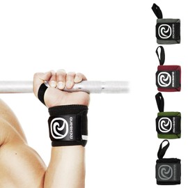 Rehband Wrist Bandages, 1 Pair, Wrist Support for Strength Training, 45 cm, Comfortable and Stabilising Wrist Support, Colour: Carbon/Black, Size: One Size
