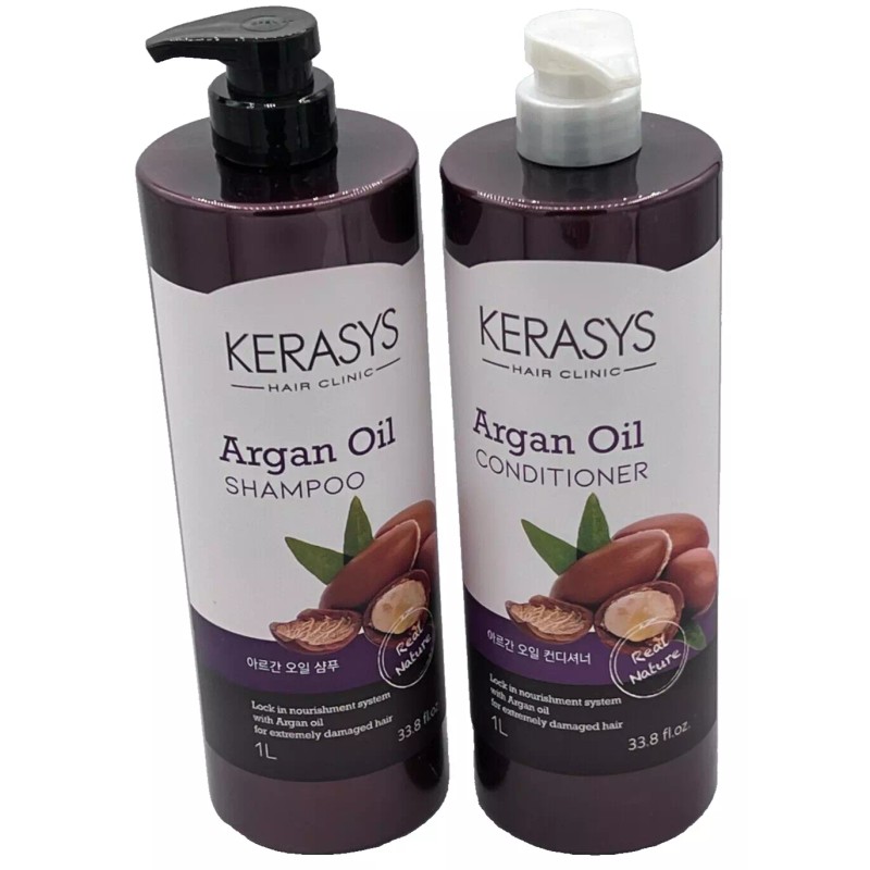 KERASYS HAIR CLINIC ARGAN OIL SHAMPOO AND CONDITIONER 33.8 OZ
