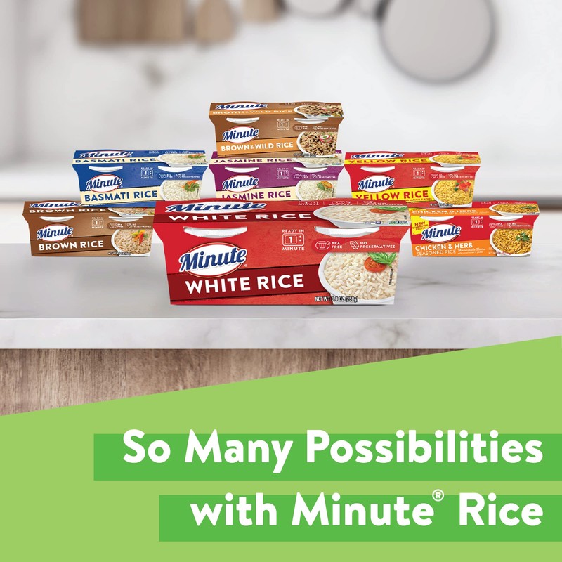 Minute Ready-to-Serve White Rice, Microwavable Rice Cups, 8.8-Ounce Cups (Pack