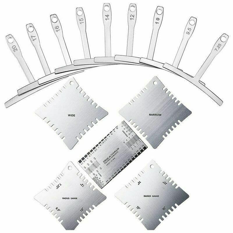 15PCS Guitar Luthier Tools Set Including Guitar Radius Gauge, String