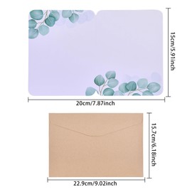 ORIGACH Large Wooden Happy Birthday Greeting Card with Envelope, Wooden Thank You Card for Sending Birthday Anniversary Wishes, Eucalyptus Pattern