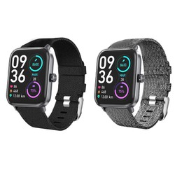 IDW13,IDW16,IDW19 Smartwatch Bands, Lamshaw 22mm Breathable Nylon Woven Fabric Replacement Accessory Strap Compatible for TOOBUR,TEMINICE,VRPEFIT,Konitee,Gydom,Faweio IDW13 Watch / Woneligo W3 /