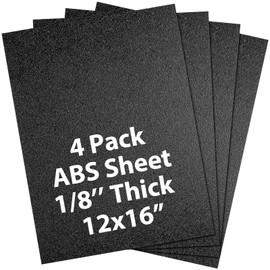 Nuanchu 4 Packs ABS Plastic Sheet Thick Rigid Thermoplastic Sheet with Two Sided Textured 12" x 16" 1/8" Thick (3mm) Flexible Moldable Plastic Panel for DIY Automotive Industrial