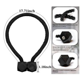 4 Packs Magnetic Curtain Tiebacks for Drapes, H HOME-MART Convenient Drape Tie Backs, Decorative Drape Magnetic Curtain Tie Backs Holdback Holder for Window Draperies,No Tools Required