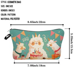 Livel lhood Birthday Lama Makeup Bag Cute Small Organizer Zipper Pouch Birthday Lama Coametic Bag Birthday Present for Women Friends -2, hzz16294