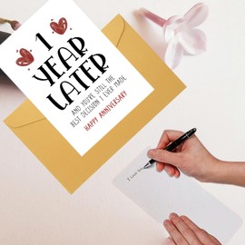 AIQIUQIU Anniversary Card, Happy One Year Card for Girlfriend, First Anniversary Card for Him Her, Funny & Romantic 1st Wedding Anniversary Card for Wife Husband