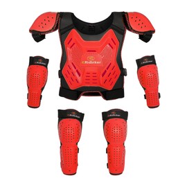 Kids Dirt Bike Gear Chest Protector Motocross Gear, Youth Motorcycle Riding Gear Armor Vest Suit with Knee Guards Elbow Pads for Cycling Skiing MTB ATV