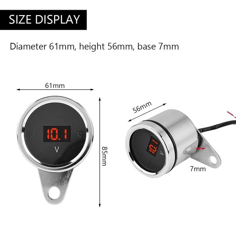 Universal 2 in 1 Waterproof LED Digital Voltmeter Tachometer Gauge