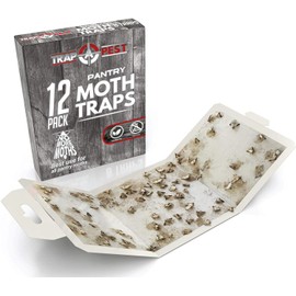 12 Pack Pantry Moth Traps - Safe and Effective for Food and Cupboard - Glue Traps with Pheromones for Pantry Moths