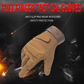 Unbranded Tactical Gloves Tough Outdoor Military Combat Gloves Full Finger Cycling Gloves - Black, M