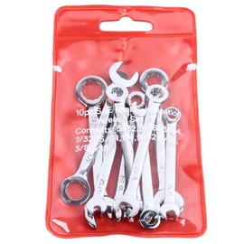 10PCS Mini Combination Wrench Set Steel Inch Open End Small Wrench Set for Repairing Assembling Furniture