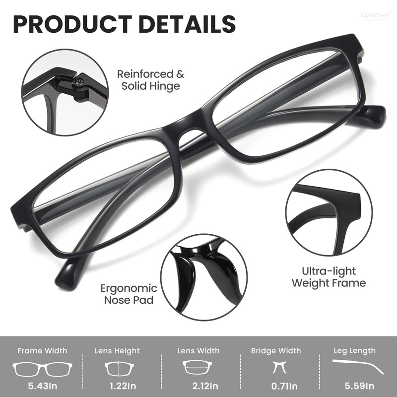 Gaoye 6 Pack Reading Glasses Men/Women, Eyeglasses, Blue Light Readers