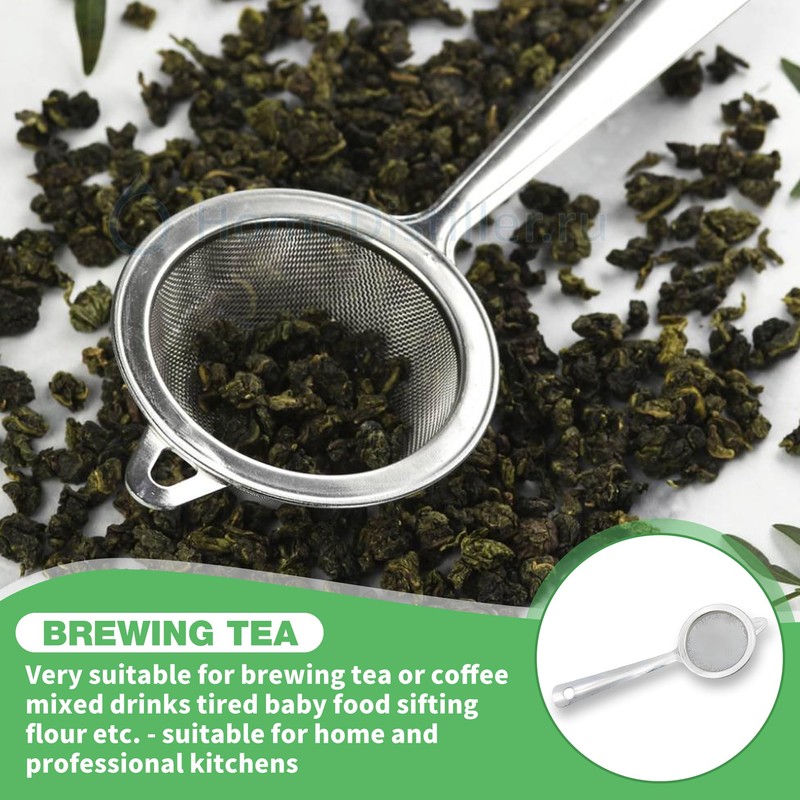 Small Sieve Fine Mesh, 2 Pcs Tea Strainers for Loose