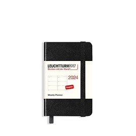LEUCHTTURM1917 367650 Weekly Planner Mini (A7) 2024, 12 Months, Black, English