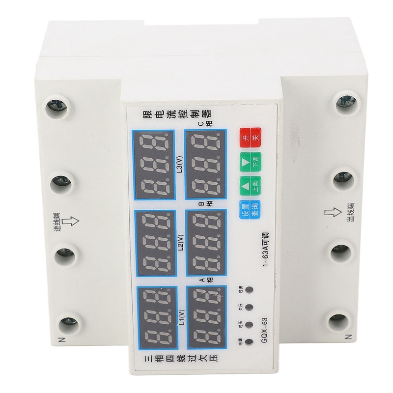 Over Under Voltage Protector 3 Phase 4 Wire Adjustable Voltage