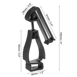 PATIKIL Glove Clips, Gloves Holder Clip Glove Belt Keeper Work Glove Grabber Helmet Hanger for Construction Worker, Black