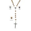 Nazareth Store Carved Wood Beads Rosary Necklace Holy Soil Medal