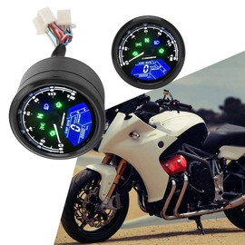 Motorcycle Speedometer, Motorcycle Digital Speedometer Multifunctional Display Waterproof Vibration-Free Digital LCD Speedometer Motorcycle Odometer
