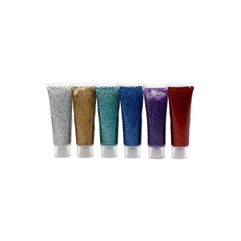 Glitter Gel, assortment, 6x18 ml