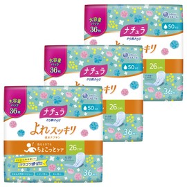 Natura Long 1.7 fl oz (50 cc, 26 cm), 108 Sheets (36 Sheets x 3 Packs), Large Capacity, Bulk Purchase