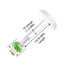 KJM Fashion Surgical Steel Labret Monroe 0.8 mm 20 g Lip Earrings Pack of 2, Acrylic