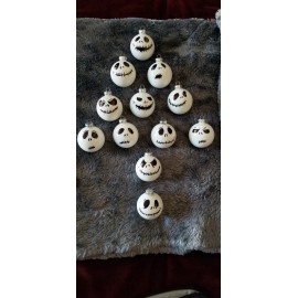 Jack Skellington Christmas ornaments set of 12 - Handmade