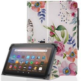 Pudiceva Universal 11 11.5 Inch Android Tablet Case,Slim Folding Stand Cover for 10.5 "10.9" 11" 11.5" and All 10.5"- 11.5" Touchscreen Tablet Case with Stylus Pen Holder,Flower 06