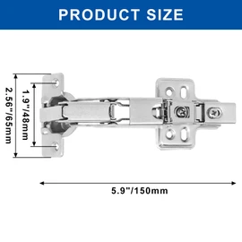 SWZHAI 2 PCS 165 Degree Lazy Susan Hinges, Full Overlay Frameless Soft Closing European Hinges Cabinet Hinges, Face Frame Plate for Corner Folding Cabinet Cupboard Folded Door