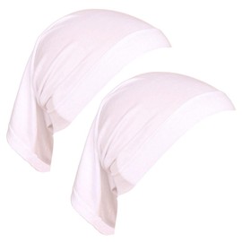 ccHuDE 2 Pcs Women Hijab Undercaps Under Scarf Hijab Cap Solid Color Stretch Under Caps Inner Under Scarf Hat White