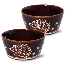 Minorutouki Small Pottery, Hedgehog, Diameter 4.2 inches (10.7 cm), Lightweight Cutting Small Pot, Set of 2
