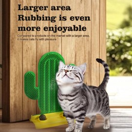 Chouchouter Cat Nip Ball, Catnip Wall Balls Snack Teeth Washing Healthy Rotatable Treats Toys, Kitten Playing Toy for Indoor, Cats Soothing Catnip (Green Cactus)