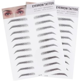 Cabilock 2 Piezas Pegatinas de Cejas Artificiales Negras de Papel, para Aplicación Rápida, Ahorro, Uso Sencillo, Acabado de Imitación