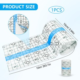 10 cm x 10 m Waterproof Transparent Bandage Shower Plaster Roll Large Film Bandage Roll Tattoo Film Bandage Transparent Film Bandage for Plasters Skin from External Friction