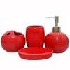 JHLAYKG Red Bathroom Accessories Set,4 Pcs Ceramic Bath Accessory Sets