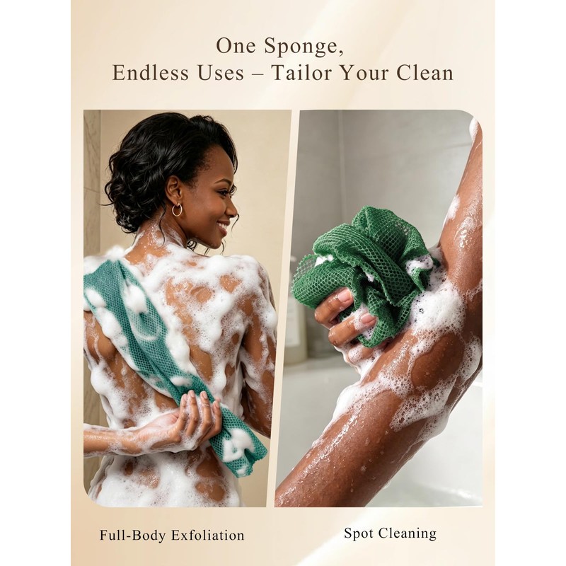 4 Pack African Net Sponge, African Exfoliating Net for Body
