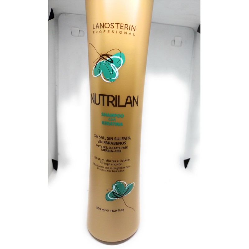 LANOSTERIN Shampoo con Keratina -Nutrilan 500 ml, 4.23 Fl Oz