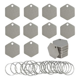 StayMax Hexagon Shape Dog Tags Key Tags Stainless Steel Stamping Blanks 25 Pack