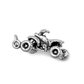 ATV Four Wheeler 4-Wheeler Quad Sterling Silver Charm, Made in the USA