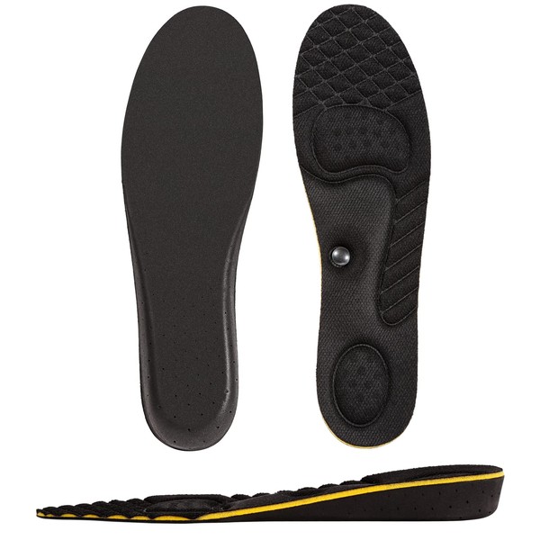 [Kozzim] Secret Insole, Arch Support, Insole, Shock Absorption, Height Up, 4 Sizes to Choose from [0.7 / 1.2 / 1.6 / 1.6 / 2.0 inches (2 / 3 / 4 / 5 cm) / 1.2 inches (3 cm), black)