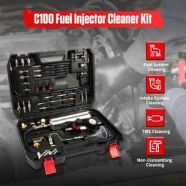 PLAYOCCAR Fuel Injector Cleaner Kit,Fuel System Non-Dismantling Cleaning Kit,1500ML 150PSI Intake Valve/Manifold Throttle Body/Catalytic Converter Cleaner 40PCS Tool