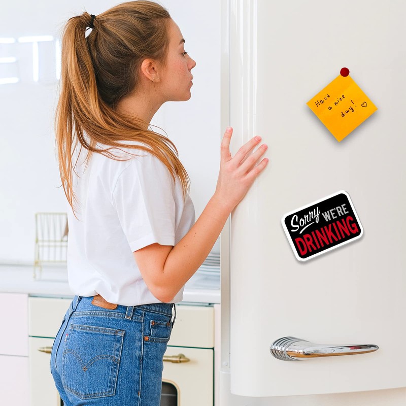Desperate Enterprises Sorry We're Drinking Refrigerator Magnet - Funny Magnets