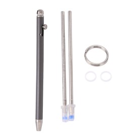 Mini Keychain Pen Titanium Alloy EDC Portable Pocket Pen Mini Keychain Ballpoint Pen for Travel Gray