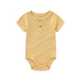 MAMIMAKA Newborn Baby Boy Short Sleeve Bodysuits Cotton One-Piece Baby Clothes 5 Pack, 0-3 Months